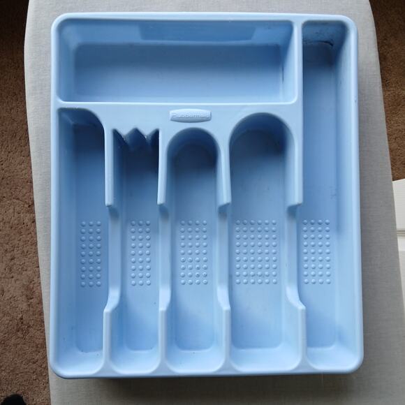 Rubbermaid Large Cutlery Tray 13.5"x11.5"x1.75" slate blue vtg 1993 no. 2925 - Picture 1 of 7